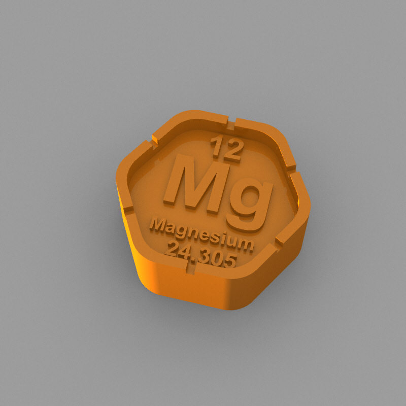 mg - magnesium block education chemistry elements periodic table 3D print model - Mito3D