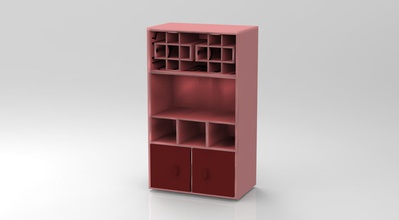 mh - cozinha armário de vinho brinquedos gabinete titular a casa miniatura 3d print model - Mito3D