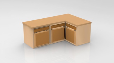 mh - kitchen l cabinet toys 3d print model - Mito3D