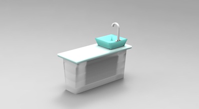 mh - cucina lavello i giocattoli casa in miniatura lavandino 3d print model - Mito3D