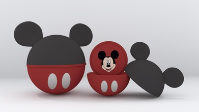mickey mouse pranzo contenitore articoli per la casa colore del 3d print model - Mito3D