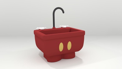 mickeys kitchen sink sundae 1 housewares color container icecream mickey mouse 3d print model - Mito3D