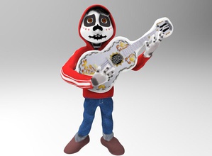 miguel art ragazzo cartone animato coco colore giorno morti dia figurine messicano miniature muertos scheletro 3d print model - Mito3D