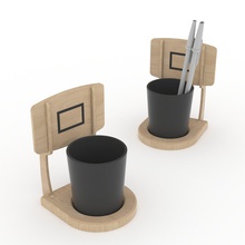 mini basketball desk organizer housewares 3d print model - Mito3D