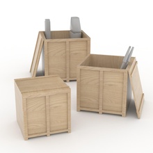mini crate desk organizer housewares 3d print model - Mito3D