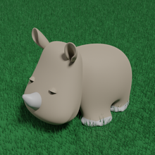 mini rinoceronte brinquedos animal 3d print model - Mito3D