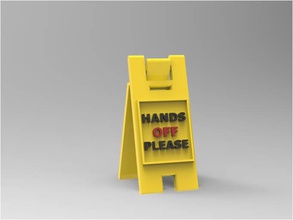 mini-Tisch-stand-Hände Weg office handsoff ministand sign stand 3d print model - Mito3D
