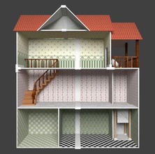 Miniatur-Haus - Spielzeug Dekoration display doll house Haus der Miniatur 3d print model - Mito3D