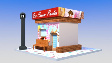 miniature ice cream parlor toys color display 3d print model - Mito3D