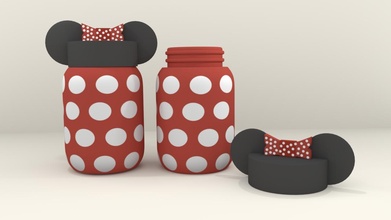 minnie mouse candy container housewares color houseware miniie 3d print model - Mito3D