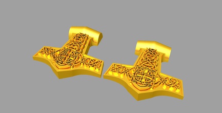 pendentif mjolnir outils de l'aluminium avengers bijoux moulage en sable d'argent thor les vikings 3d print model - Mito3D