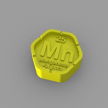 mn - manganez blok eğitim kimya elemanları periyodik tablo 3d print model - Mito3D
