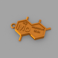 mo - molibdeno key-ring moda elementi portachiavi tavola periodica 3d print model - Mito3D