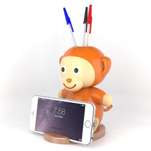 monkey desk organizer office cellphone dock 3d print model - Mito3D
