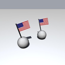 jour lunaire - la lune drapeau usa art le états-unis 3d print model - Mito3D
