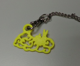 moon rabbit key ring fashion 3d print model - Mito3D