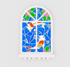 Mosaik-Fenster-2 Haushaltswaren Farbe mixed bag Mosaik Texturen Fenster 3d print model - Mito3D