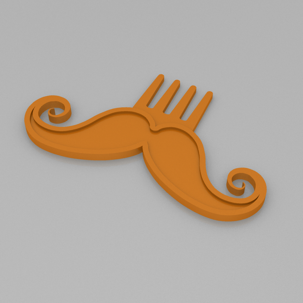 movember peigne 2 de la mode le moustache 3D print model - Mito3D
