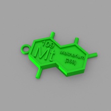 mt - meitnerium key-ring moda elementi portachiavi tavola periodica 3d print model - Mito3D