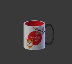 mug 1 housewares 2018 chinese color cup dog mixed bag new year texture 3d print model - Mito3D