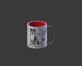 mug 2 housewares 2018 chinese color cup dog mixed bag new year 3d print model - Mito3D