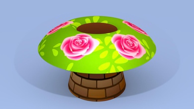 mushroom vase housewares color flower 3d print model - Mito3D