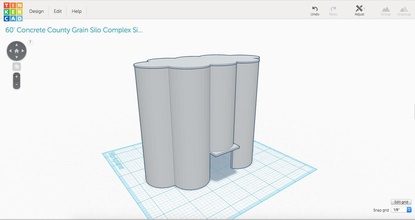 à l'échelle n de l'élévateur grain 1 entrée les jouets complexe le béton elevaotr headhouse silo structure 3d print model - Mito3D