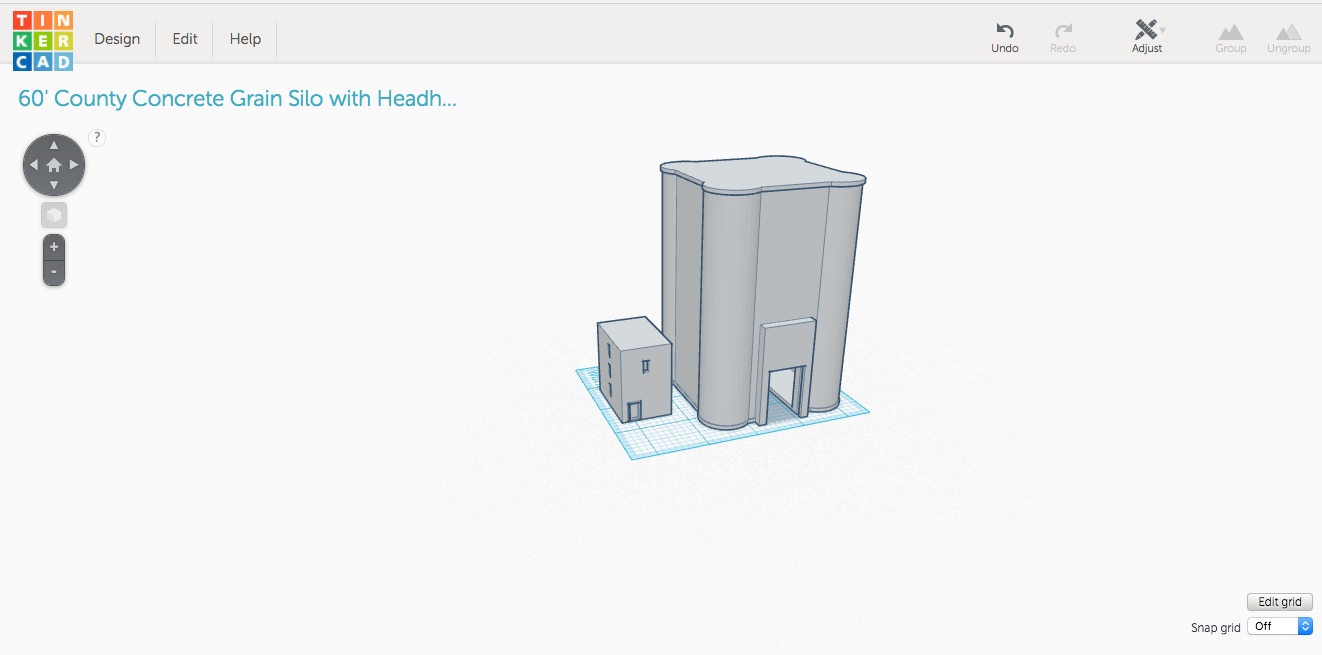 n scale grain silo headhouse toys concrete county elevator structure 3D print model - Mito3D
