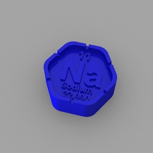 na - sodium bloc l'éducation le de la chimie éléments tableau périodique 3d print model - Mito3D