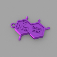 na - sodium key-ring fashion elements keyrings periodic table 3d print model - Mito3D