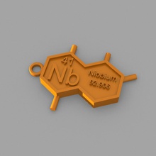 nb - niobio key-ring moda elementi portachiavi tavola periodica 3d print model - Mito3D