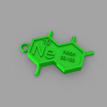 ne - neon-chave anel a moda elementos chaveiros tabela periódica 3d print model - Mito3D