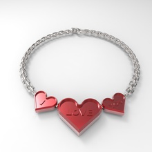 necklace e female art accessory love nobel sla valentine's day 3d print model - Mito3D