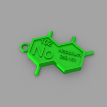 no nobelium llavero de la moda elementos llaveros tabla periódica 3d print model - Mito3D