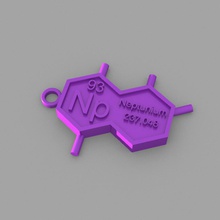 np - neptúnio-chave anel a moda elementos chaveiros tabela periódica 3d print model - Mito3D