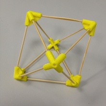 octaedro vertice conector educação de volta a escola 3d print model - Mito3D
