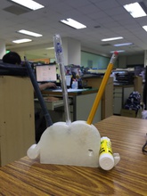 aparatos de oficina - elefante versión la el pluma lápiz 3d print model - Mito3D
