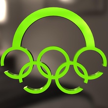 anéis olímpicos, saco de portador a arte o julho rio janeiro 3d print model - Mito3D
