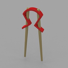 omega chopsticks helper gadgets chopstickshelper chopstickstrainer 3d print model - Mito3D