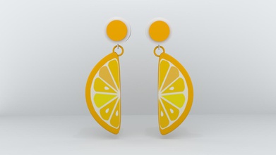 orange boucles d'oreilles de la mode couleur des d'orange style 3d print model - Mito3D