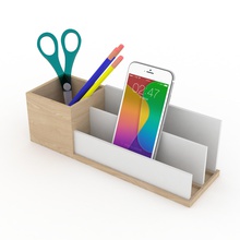 organizer - desktop office utencil wood 3d print model - Mito3D
