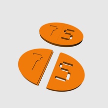 ovale numéro 75 l'éducation rentree de forme puzzle 3d print model - Mito3D