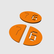oval número 76 la educación backtoschool de puzzle 3d print model - Mito3D