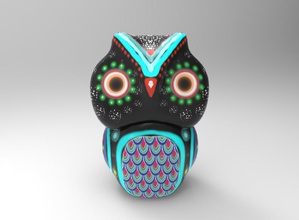 gufo alebrije art animale bird colore figurina messicano 3d print model - Mito3D