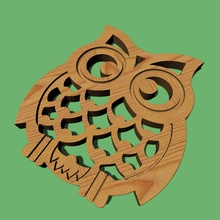 owl plate pot holder housewares 3d print model - Mito3D