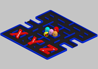 pacman toys board color model ghost friends 3d print model - Mito3D