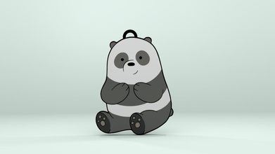 urso panda chaveiro a moda o saco de cor 3d print model - Mito3D