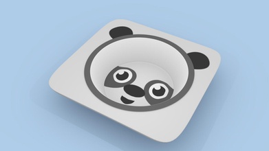 panda contenitore articoli per la casa colore ragazzi 3d print model - Mito3D