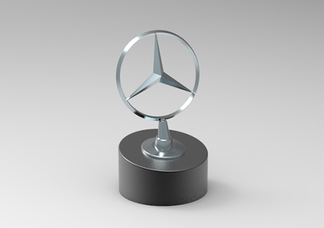 Papier Gewicht Mercedes Benz Tian Wagen Logo Büro 3d print model - Mito3D