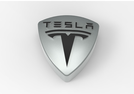 papel peso Tesla tian carro logotipo escritório 3d print model - Mito3D